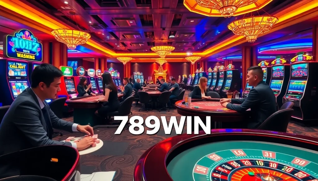Experience thrilling gameplay at 789WIN with vibrant slot machines and engaging casino tables.