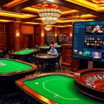Players enjoying QQ88 casino games with vibrant poker chips and a roulette wheel.