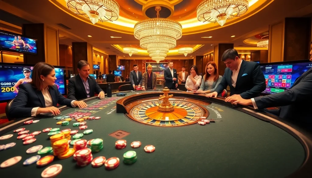 Experience high-stakes gameplay at GG88's luxurious casino table with vibrant action and excitement.