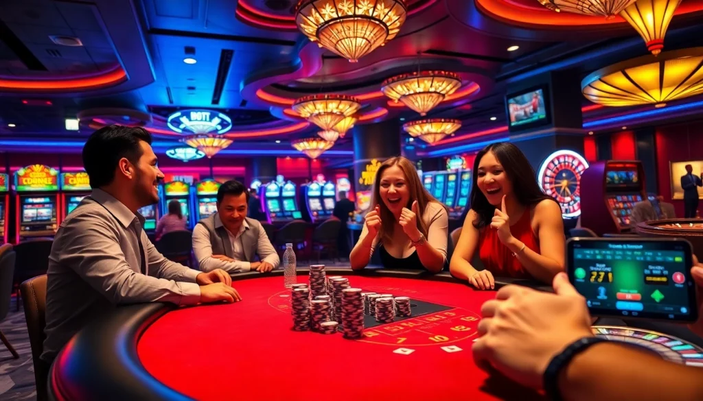 Experience thrilling gameplay at https://debet.br.com/ with vibrant casino tables and excited players.