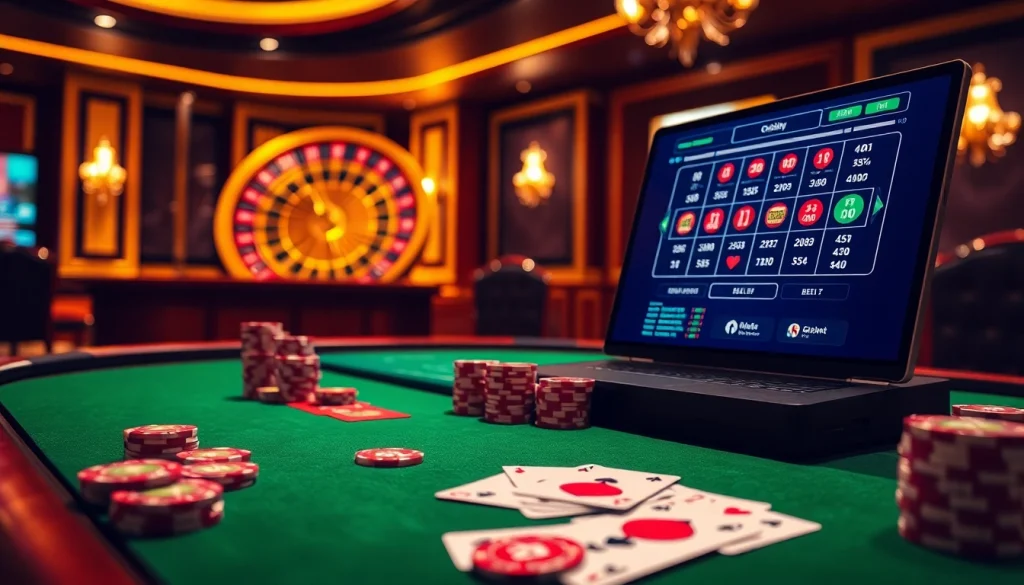 Lương Sơn TV provides a stunning online gambling experience featuring luxurious poker tables and chips.