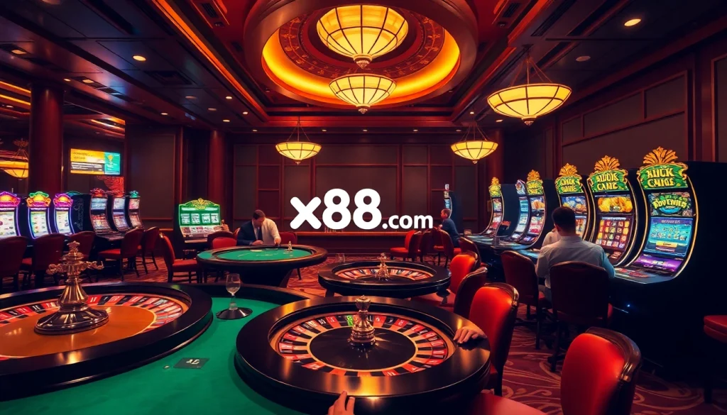 Witness the thrilling action at x88.com with players enjoying an immersive casino experience.
