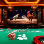 Engage in đá gà trực tiếp Alo789 at live betting tables, capturing the thrill of high-stakes gambling.