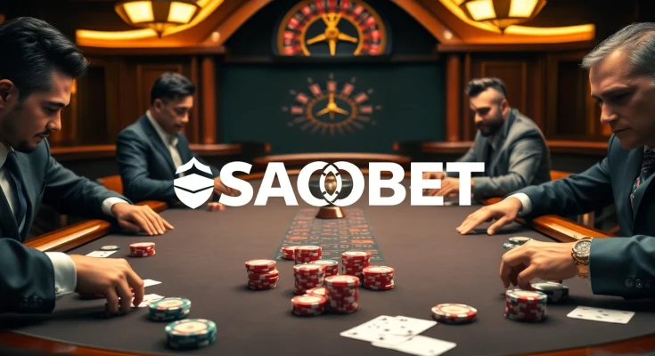 Experience high-stakes excitement with SAOBET at a luxurious poker table.