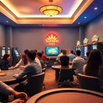Sunwin gaming interface featuring diverse players enjoying various games in a welcoming atmosphere.