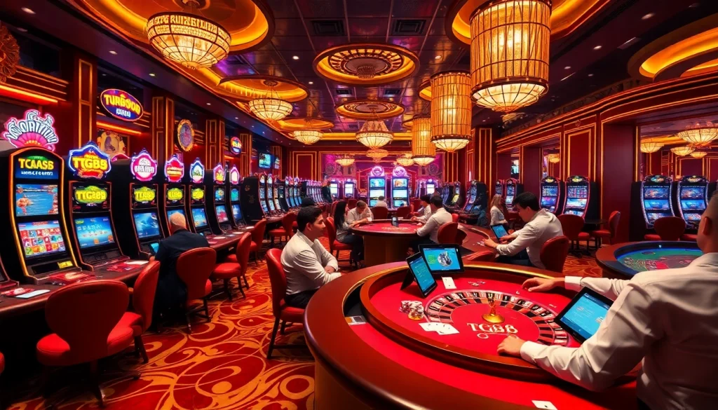 Experience thrilling gameplay at tg88 with vibrant slot machines and elegant gaming tables.