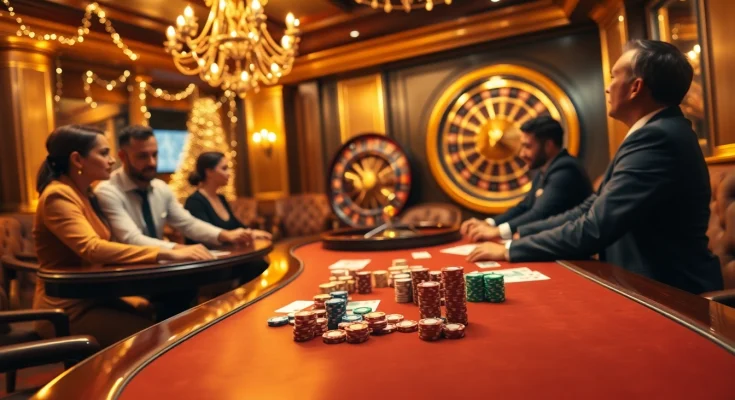 Daga showcases a high-stakes poker game with colorful chips and luxurious casino ambiance.