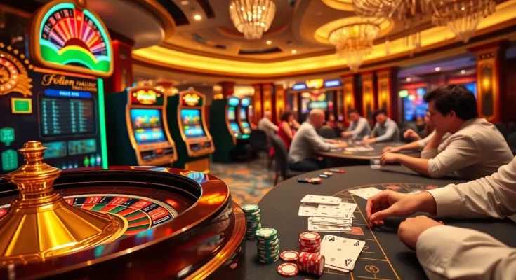 Experience the exciting gambling ambiance at https://nk88.onl/ featuring roulette, poker, and vibrant slot machines.