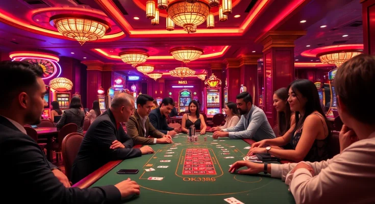 Engage with thrilling games at OK8386's vibrant casino tables and exciting slot machines.