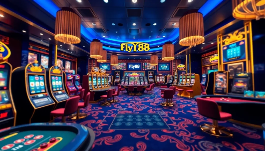 Fly88 online casino interface showcasing thrilling gaming options and user engagement.