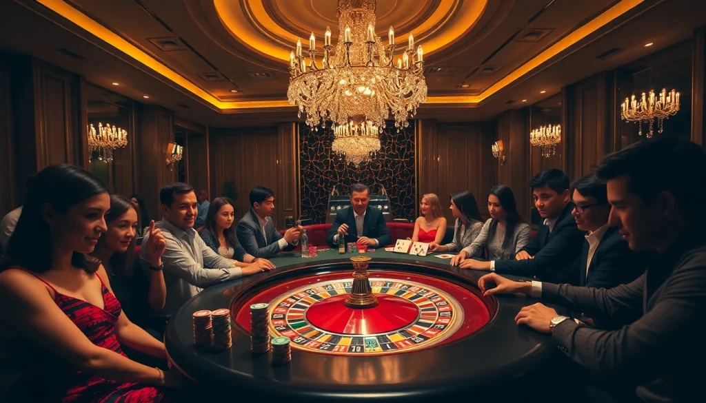 Engaging players enjoying games at Onbet com's luxurious casino atmosphere.