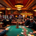 Players engaging with casino tables at https://c168.ltd/ showcasing vibrant slot machines and poker action.
