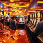 Players celebrating big wins at the Lucky88 slot machines in a vibrant casino atmosphere.
