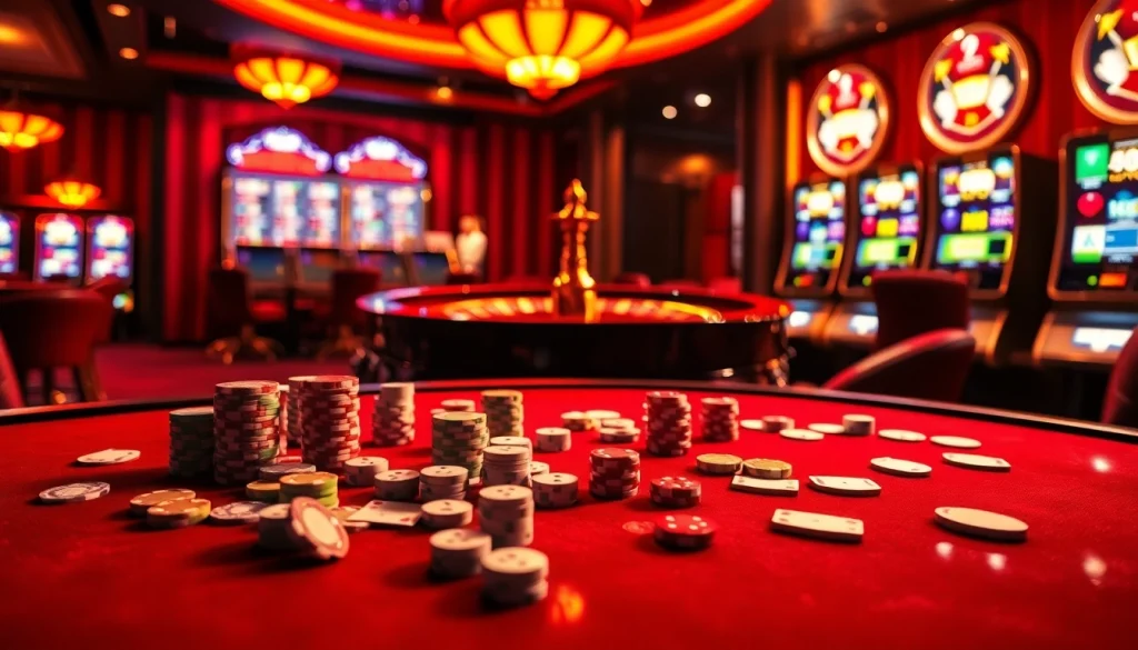 S8 offers a thrilling casino experience with poker chips and cards scattered on a luxurious gaming table