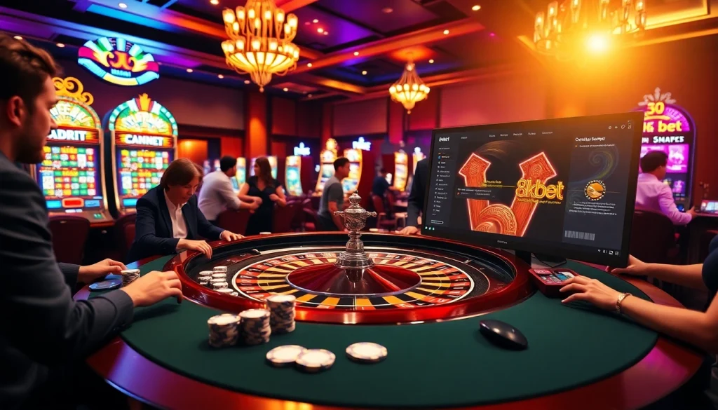 Experience thrilling gameplay at 8kbet with luxurious casino elements and active players.
