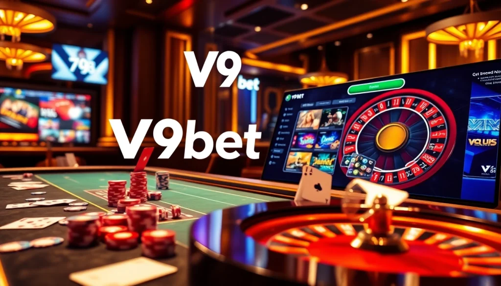 V9bet casino scene showcasing exciting games and professional betting atmosphere.