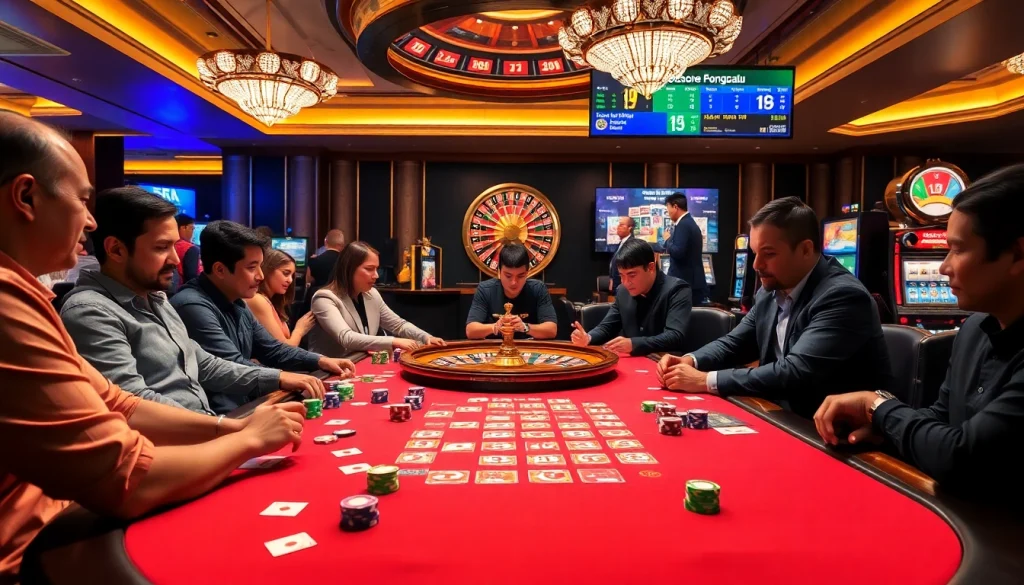 Bongdalu-themed casino scene with vibrant poker chips and a captivating roulette wheel.