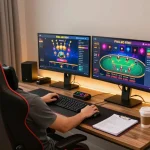 Pemain terlibat dalam permainan dealer langsung di 66menang sambil mengelola bankroll dengan efektif
