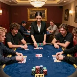 Engaging poker game at a casino featuring players focused on cards and chips at https://sin88.expert/.