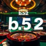 Experience thrilling action at B52 casino with vibrant poker tables and roulette wheels.