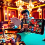 Player enjoying MV88 app experience at a luxurious casino roulette table.