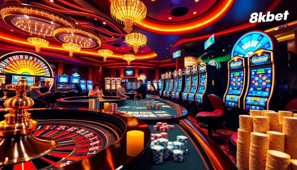 Experience thrilling gameplay at 8kbet with vibrant casino elements and lively players.