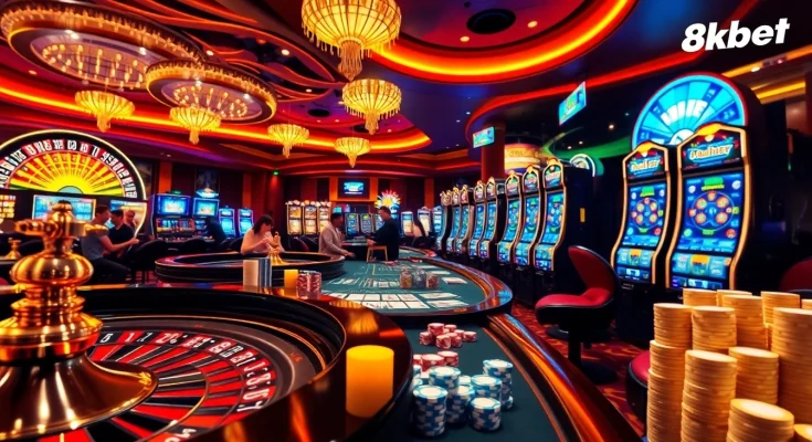 Experience thrilling gameplay at 8kbet with vibrant casino elements and lively players.