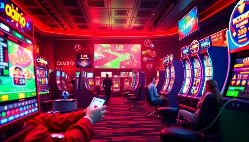 Exciting scene of online betting on uu88 platform showcasing diverse games and vibrant digital displays.