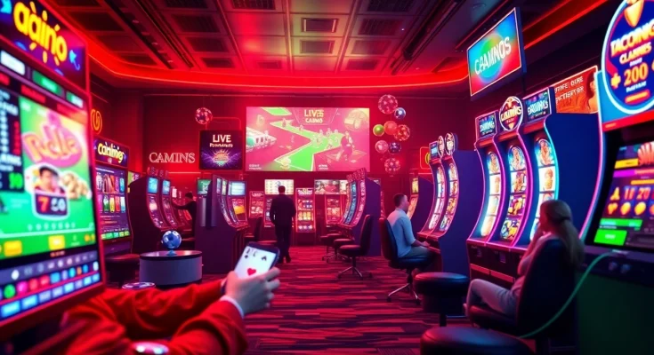 Exciting scene of online betting on uu88 platform showcasing diverse games and vibrant digital displays.