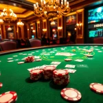 Engage in thrilling HB88 poker action at a luxurious table, showcasing vibrant chips and intense gameplay.