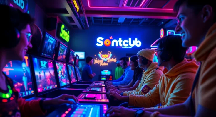 Exciting gaming scene showcasing Sonclub app in use with vibrant colors and engaging interface.