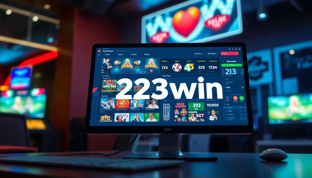 Experience the excitement of 23win's online gaming platform with vibrant visuals from casino games.