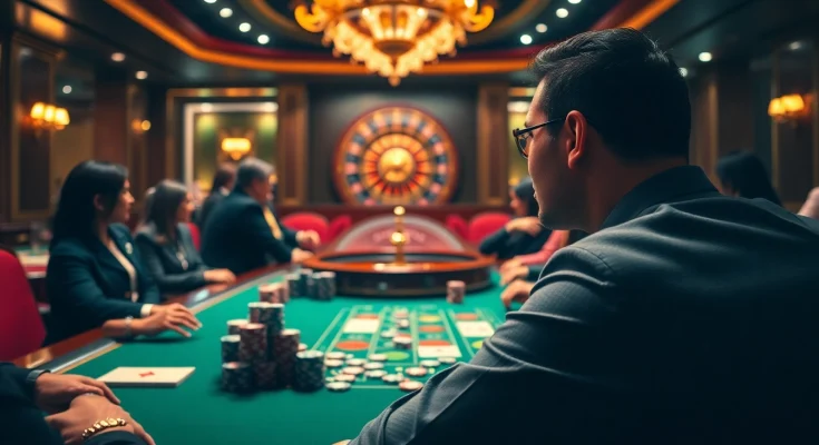Experience thrilling gameplay at https://888neww8.com/ with a luxurious poker table and vibrant casino elements.