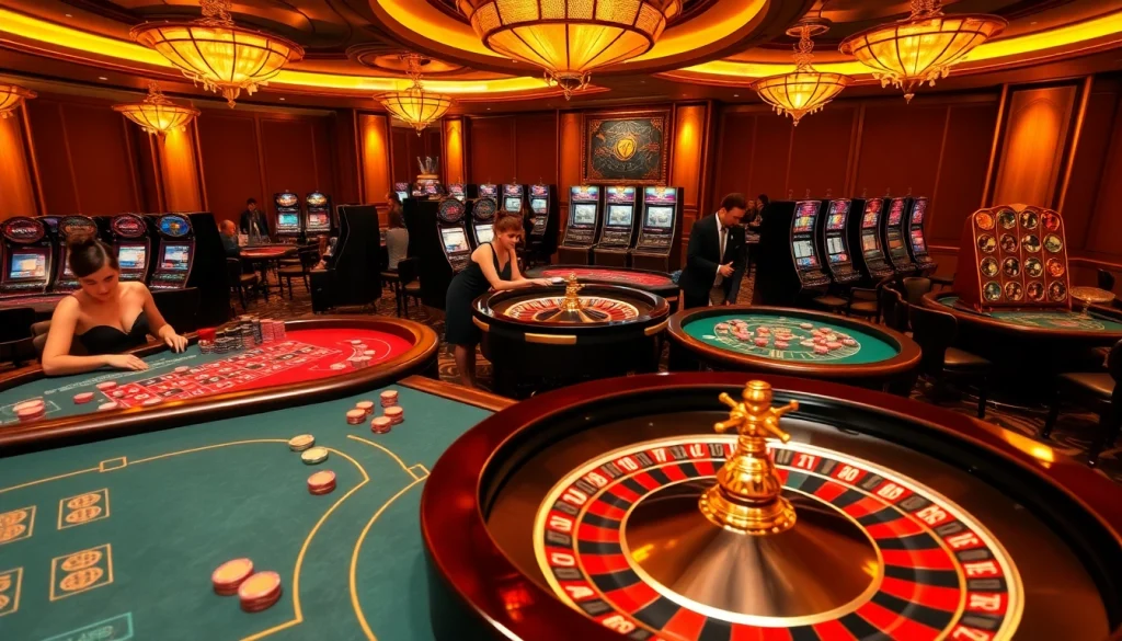 THABET casino experience with vibrant tables, chips, and engaging players.