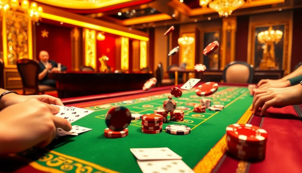 Experience thrilling gameplay at Sunwin casino with vibrant poker chips and shuffling cards.