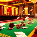 Experience thrilling gameplay at Sunwin casino with vibrant poker chips and shuffling cards.
