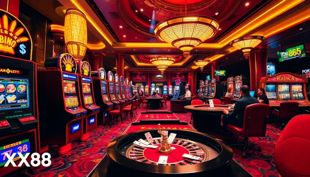 Experience thrilling gameplay with XX88 at vibrant casino tables and exciting slot machines.