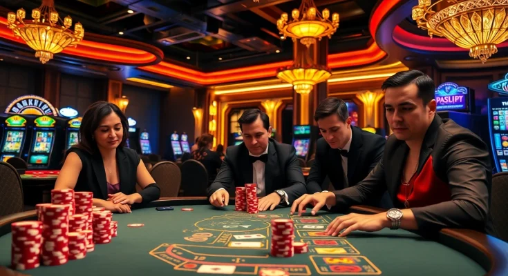 Experience the excitement of high-stakes poker at 789P casino, showcasing luxurious tables and vibrant atmosphere.