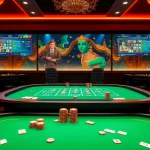 Xóc đĩa online table with virtual graphics and betting chips in an immersive online casino environment.