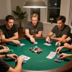 Players enjoying a vibrant home poker night while engaging with nhà cái GG88 for exciting gaming experiences