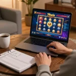 Engaging in high-stakes online betting on 78win with a vibrant slot game display.