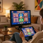 Experience thrilling slot games on HAY88x in a cozy home gaming setup.