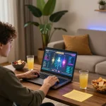 The player enjoys a riveting session on hit-club while maintaining strategic notes for their online gaming.