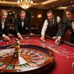 Players engage at the RR999 roulette table, watching the spinning wheel with excitement.