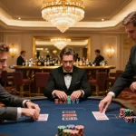 Players engaged in a high-stakes poker game at a luxury casino showcasing the go99 experience.