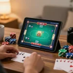 Engaging in vvvwin online poker game, enjoying strategy and excitement at home.
