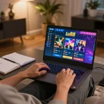 Engaging with lu88 bet games at home in a cozy, stylish setting.
