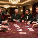 Experience high-stakes gameplay in a luxury setting at qh88go's elite poker table.