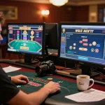 Kong88 online gambling setup displaying multiple gaming screens and strategy notes.