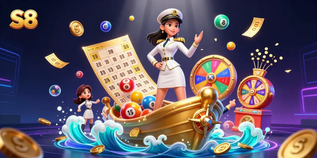 Engage with the thrilling lottery world featuring S8's vibrant games and golden prizes.